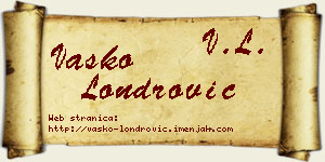 Vasko Londrović vizit kartica